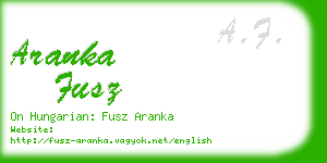 aranka fusz business card